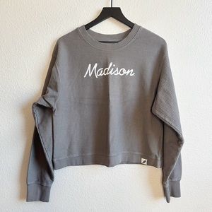 Unwind By League “Madison” Gray Corded Boxy Pullover Sweater Women’s Size XL